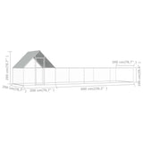 Chicken Coop 26.2'x6.6'x6.6'Galvanized Steel