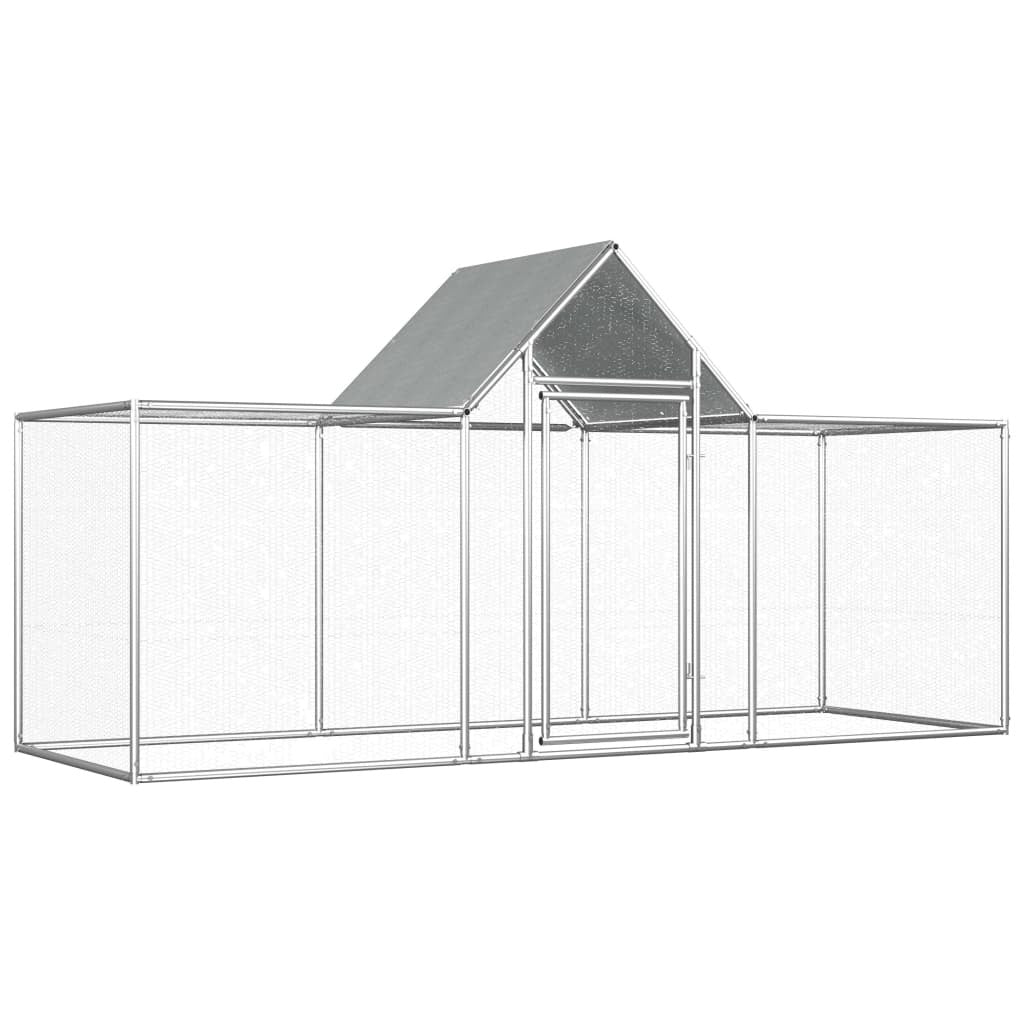 Chicken Coop 9.8'x3.3'x4.9'Galvanized Steel