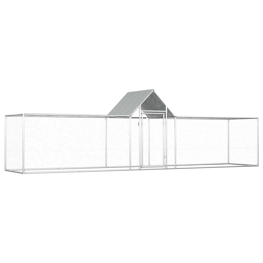 Chicken Coop 16.4'x3.3'x4.9'Galvanized Steel