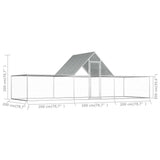 Chicken Coop 19.7'x6.6'x6.6'Galvanized Steel