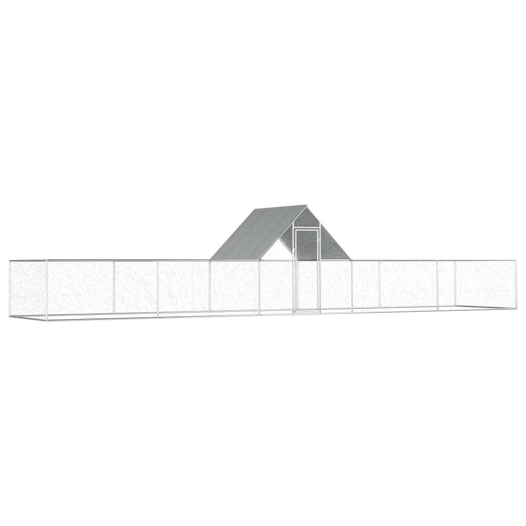 Chicken Coop 32.8'x6.6'x6.6'Galvanized Steel