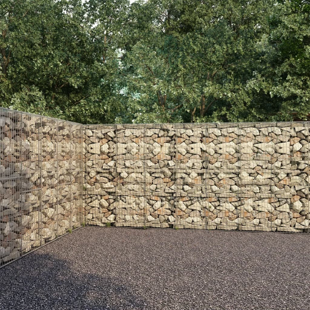 Gabion Wall with Covers Galvanized Steel 354.3"x19.7"x78.7