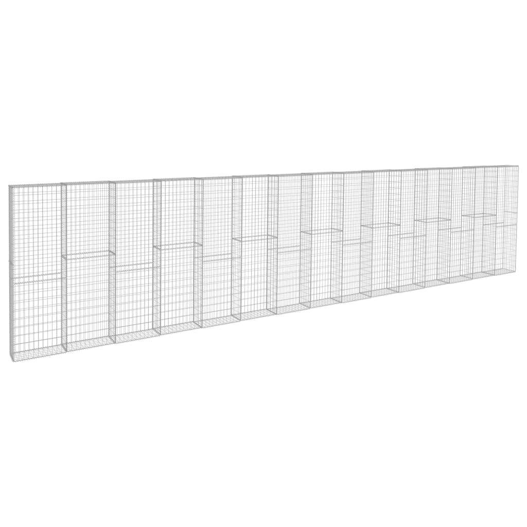 Gabion Wall with Covers Galvanized Steel 354.3"x19.7"x78.7