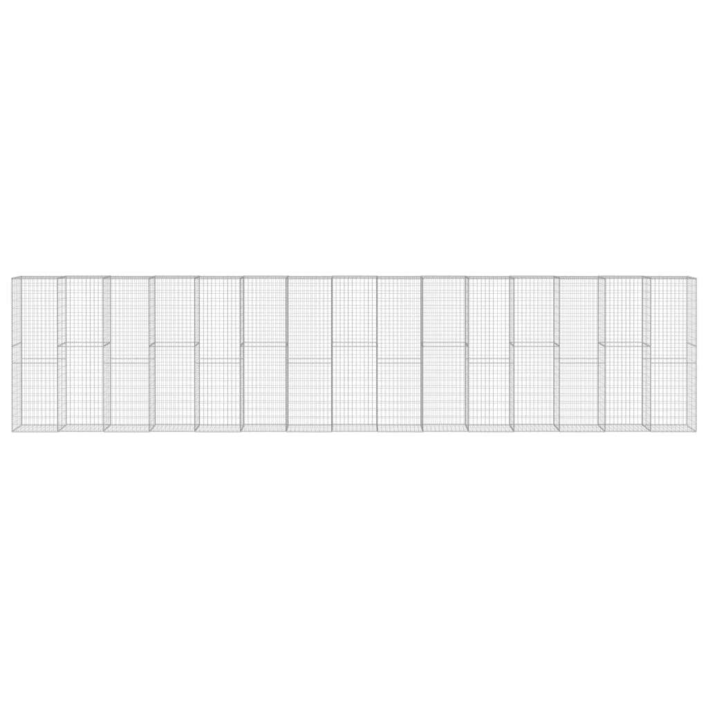Gabion Wall with Covers Galvanized Steel 354.3"x19.7"x78.7