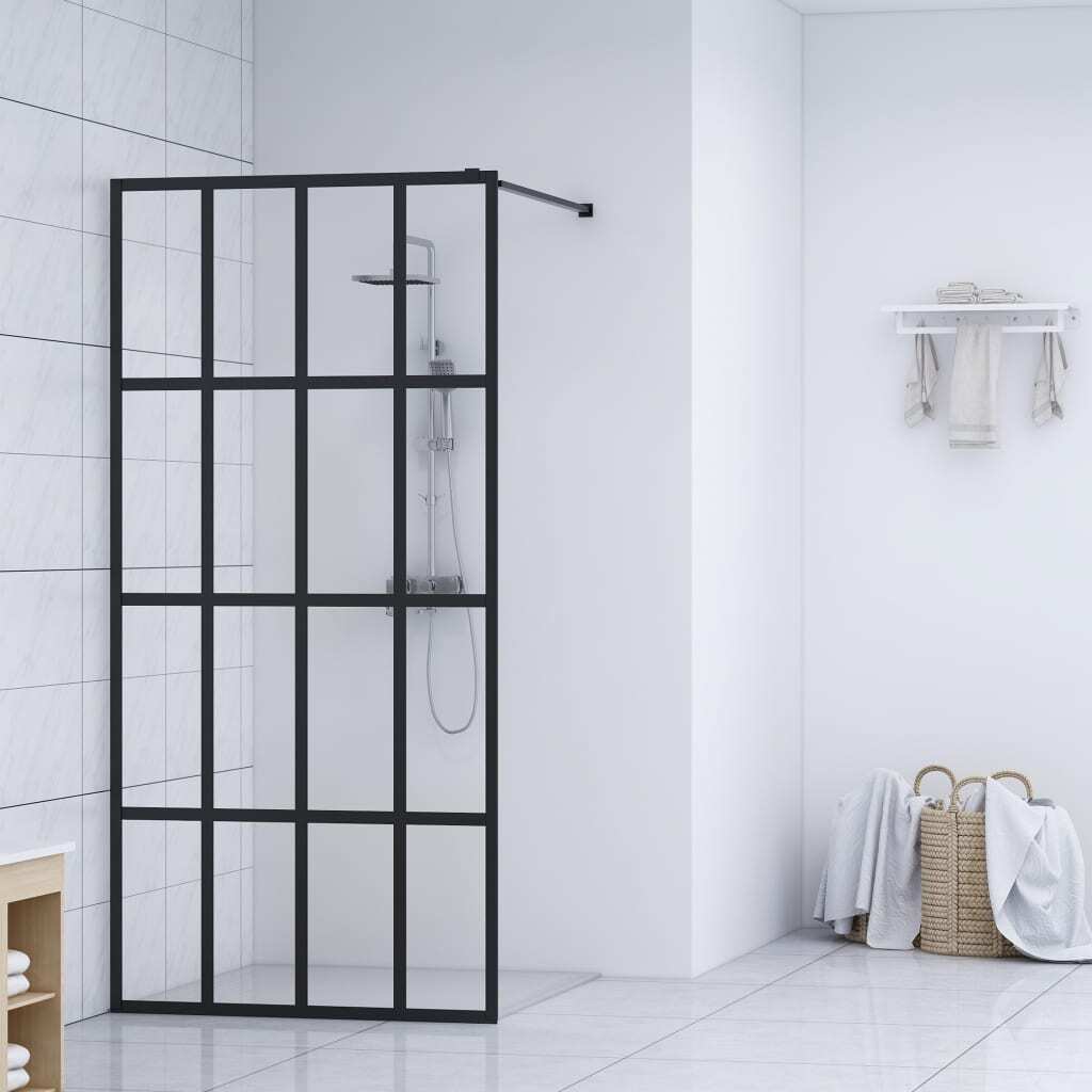 Walk-in Shower Screen Clear Tempered Glass 35.4"x76.8