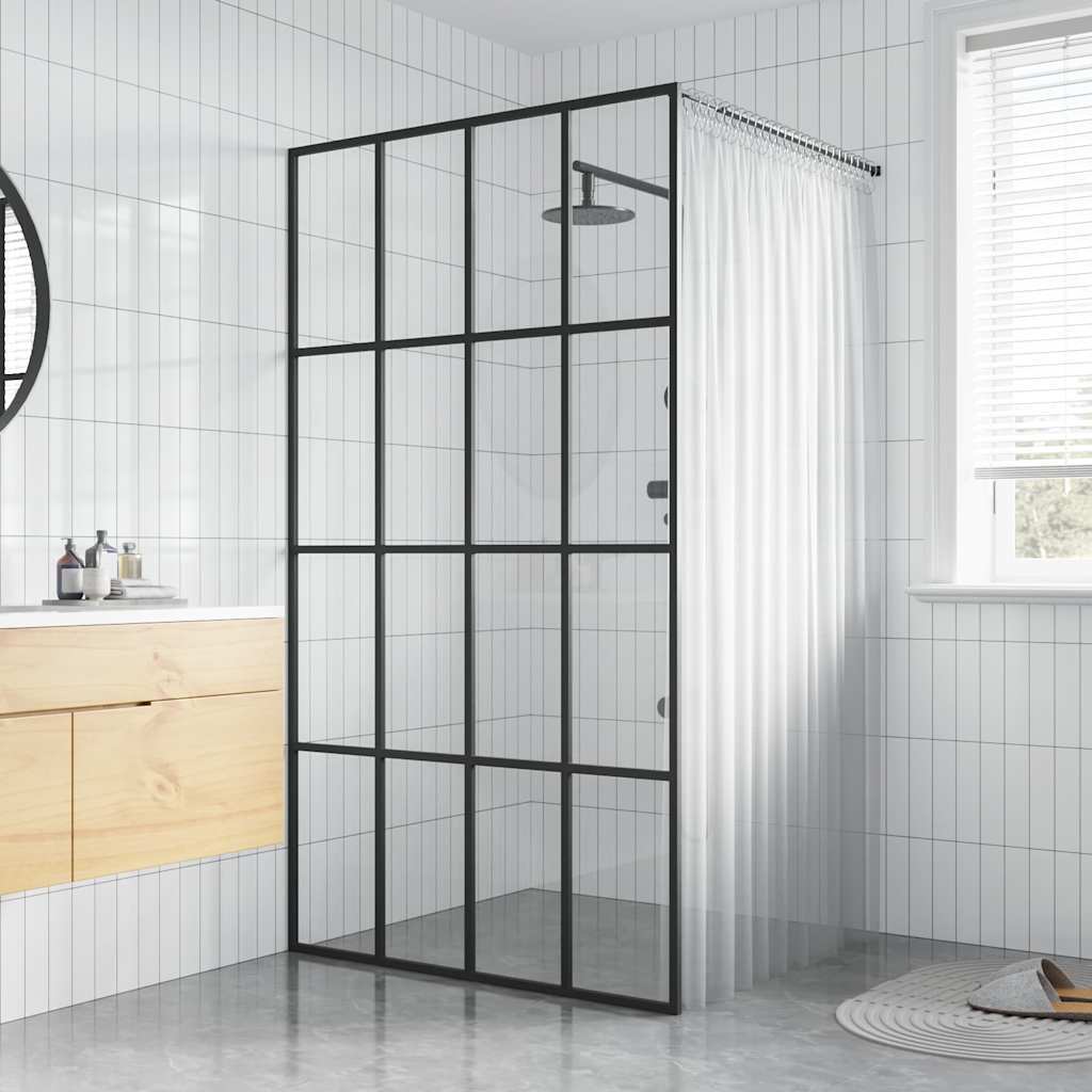 Walk-in Shower Screen Clear Tempered Glass 39.4"x76.8