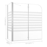 Bath Enclosure 47.2"x26.8"x51.2" Tempered Glass Stripe