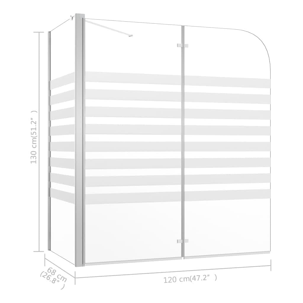 Bath Enclosure 47.2"x26.8"x51.2" Tempered Glass Stripe