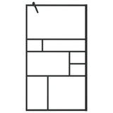 Walk-in Shower Wall with Clear ESG Glass 35.4"x76.8" Black