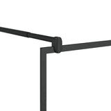 Walk-in Shower Wall with Clear ESG Glass 35.4"x76.8" Black