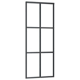 Sliding Door ESG Glass and Aluminum 29.9"x80.7" Black