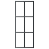 Sliding Door ESG Glass and Aluminum 29.9"x80.7" Black