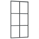 Sliding Door ESG Glass and Aluminum 40.2"x80.7" Black