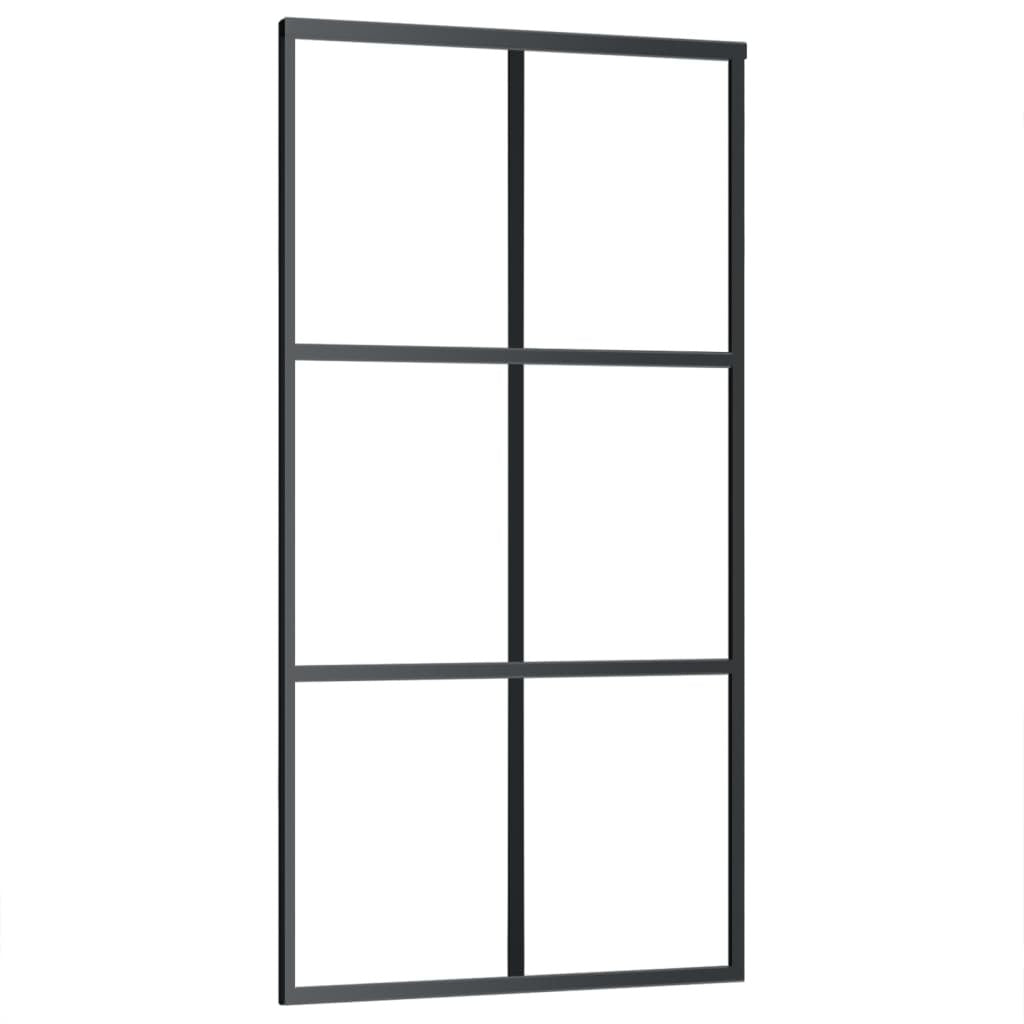 Sliding Door ESG Glass and Aluminum 40.2"x80.7" Black