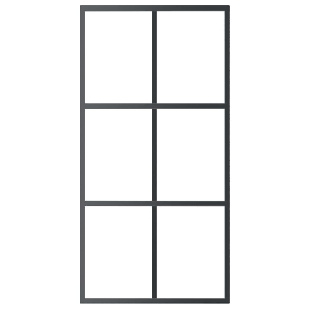 Sliding Door ESG Glass and Aluminum 40.2"x80.7" Black