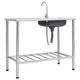 Camping Sink Single Basin with Tap Stainless Steel