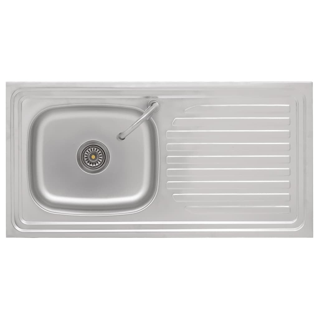 Camping Sink Single Basin with Tap Stainless Steel