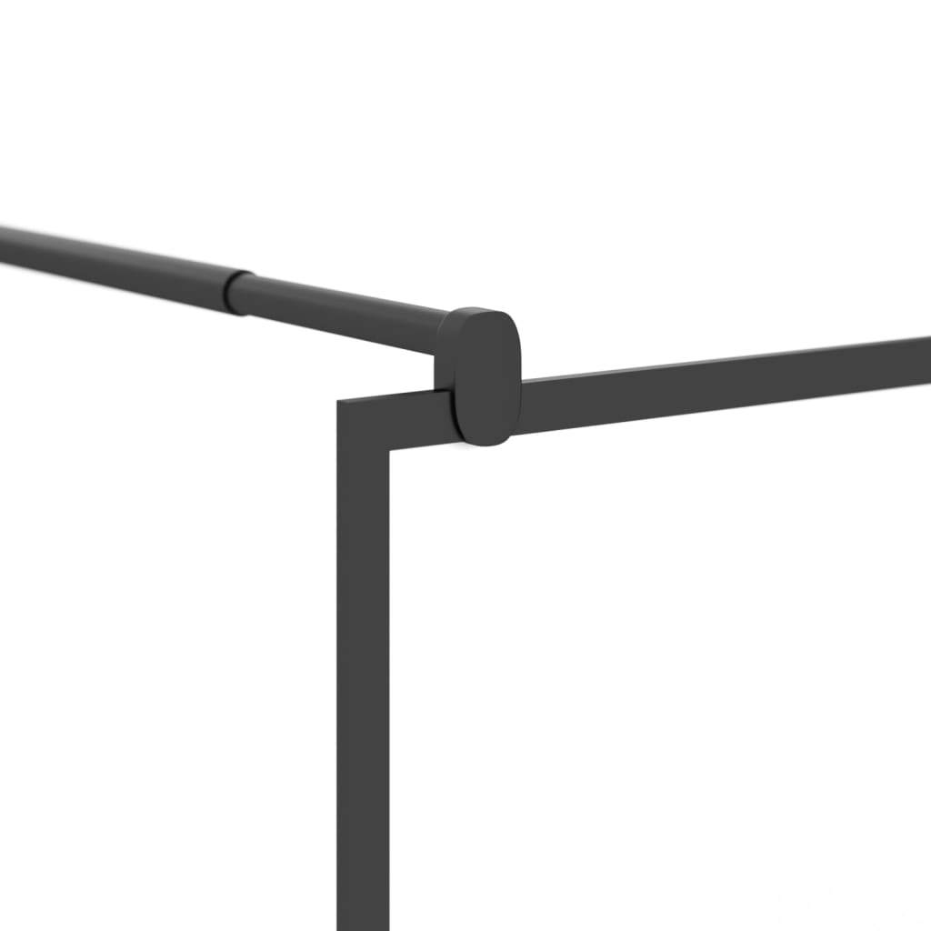 Walk-in Shower Wall 35.4"x76.8" Half Frosted ESG Glass Black