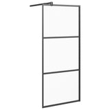 Walk-in Shower Wall 31.5"x76.8" Frosted ESG Glass Black