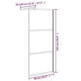 Walk-in Shower Wall 31.5"x76.8" Frosted ESG Glass Black