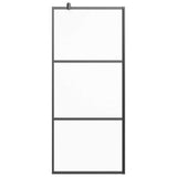 Walk-in Shower Wall 35.4"x76.8" Frosted ESG Glass Black
