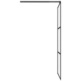 Walk-in Shower Wall 35.4"x76.8" Frosted ESG Glass Black