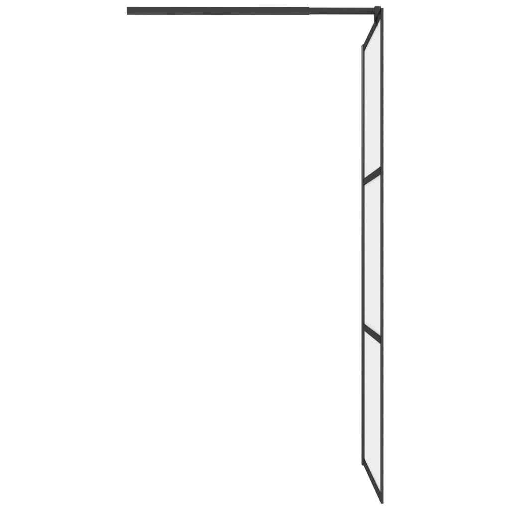 Walk-in Shower Wall 35.4"x76.8" Frosted ESG Glass Black