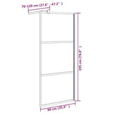 Walk-in Shower Wall 35.4"x76.8" Frosted ESG Glass Black