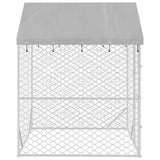 Outdoor Dog Kennel with Roof Silver 6.6'x6.6'x8.2'Galvanized Steel