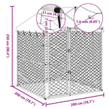 Outdoor Dog Kennel with Roof Silver 6.6'x6.6'x8.2'Galvanized Steel