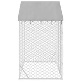Outdoor Dog Kennel with Roof Silver 9.8'x4.9'x8.2'Galvanized Steel