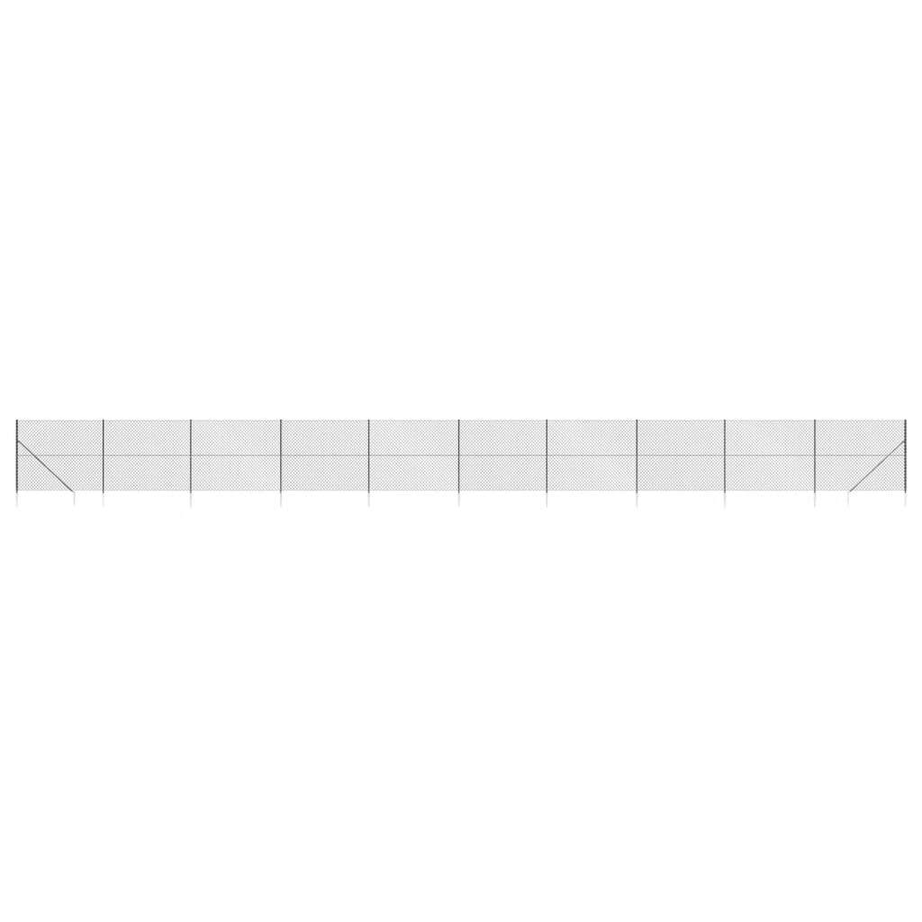 Chain Link Fence with Spike Anchors Anthracite 5.2'x82'