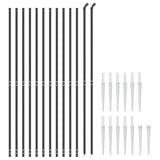 Chain Link Fence with Spike Anchors Anthracite 5.2'x82'