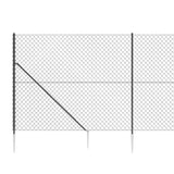 Chain Link Fence with Spike Anchors Anthracite 5.2'x82'