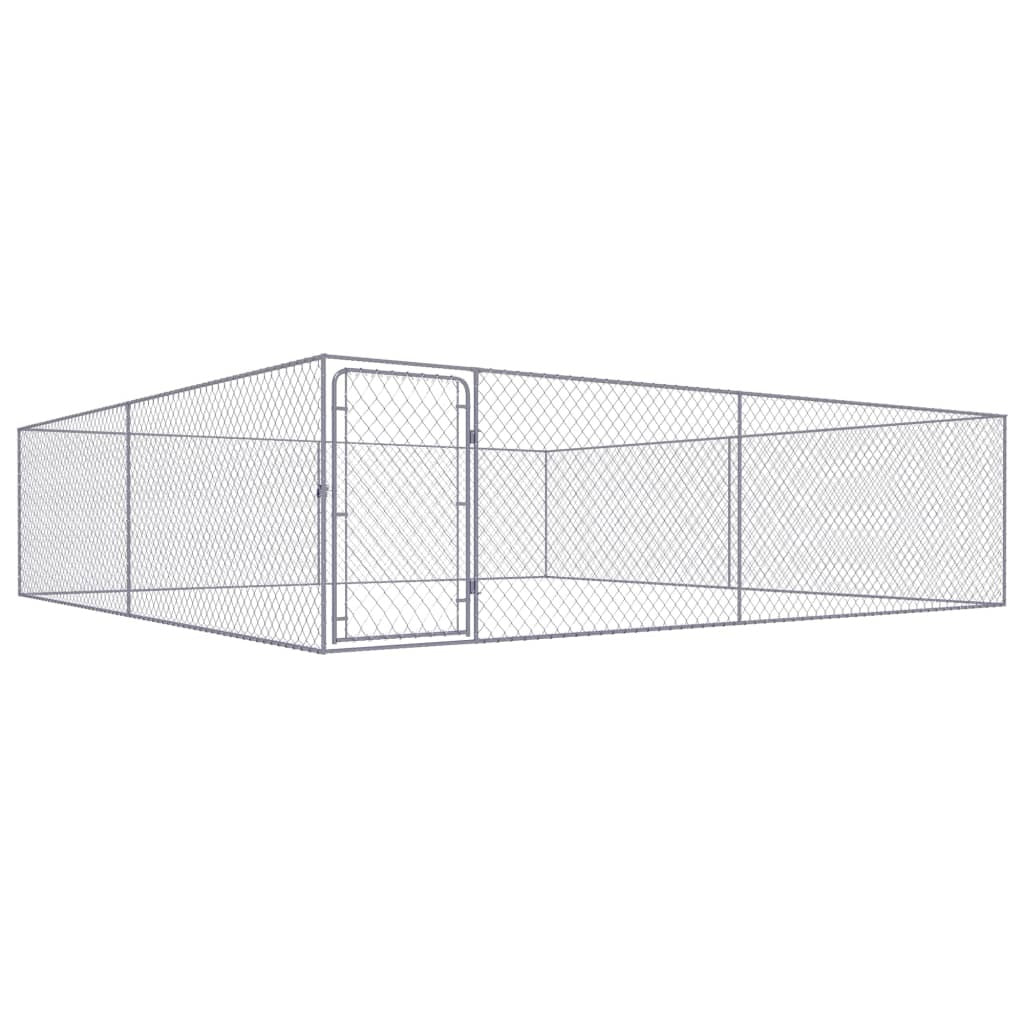 Outdoor Dog Kennel Galvanized Steel 13.1'x13.1'x3.3'