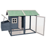 Chicken Cage Gray 66.9"x31.9"x43.3" Solid Pine & Fir Wood