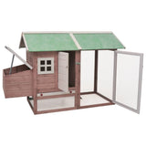 Chicken Cage Mocha 66.9"x31.9"x43.3" Solid Pine & Fir Wood
