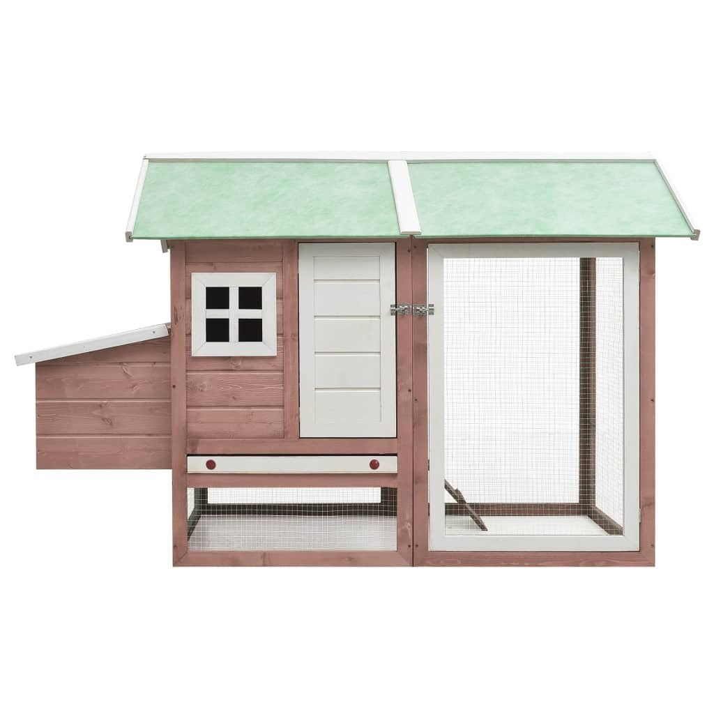 Chicken Cage Mocha 66.9"x31.9"x43.3" Solid Pine & Fir Wood
