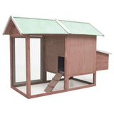 Chicken Cage Mocha 66.9"x31.9"x43.3" Solid Pine & Fir Wood