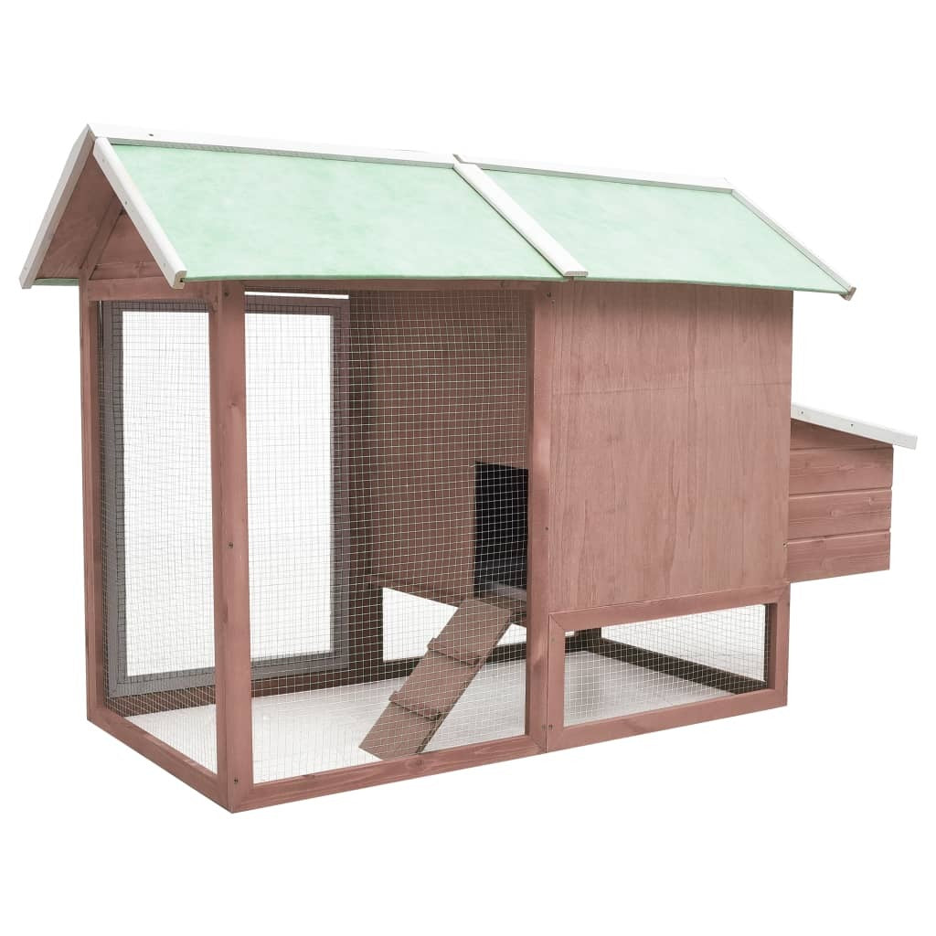 Chicken Cage Mocha 66.9"x31.9"x43.3" Solid Pine & Fir Wood