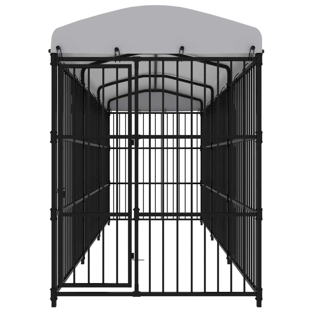 Outdoor Dog Kennel with Roof 177.2"x59.1"x82.7