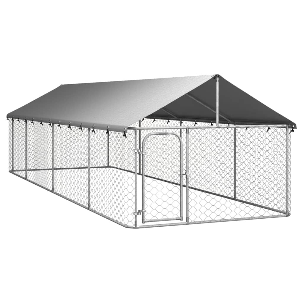 Outdoor Dog Kennel with Roof 236.2"x78.7"x59.1