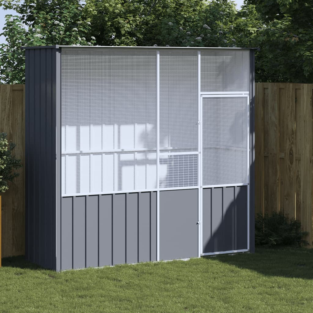 Bird Cage Anthracite 84.6"x30.7"x78.7" Galvanized Steel