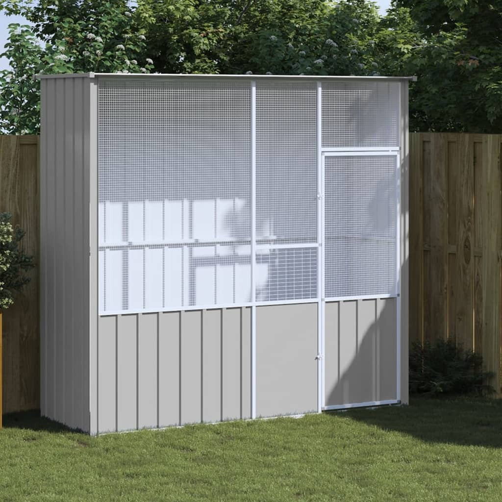 Bird Cage Gray 84.6"x30.7"x78.7" Galvanized Steel