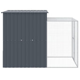 Chicken Cage with Run Anthracite 65"x98.8"x71.3" Galvanized Steel