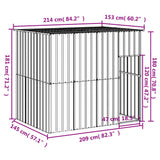 Dog House with Roof Light Gray 84.3"x60.2"x71.3" Galvanized Steel
