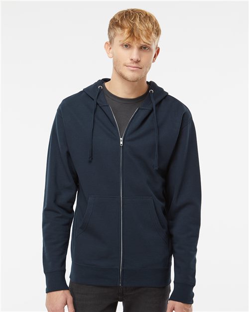 Unisex Midweight Full-Zip Hooded Sweatshirt - 1829
