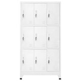 Locker Cabinet with 9 Compartments Steel 35.4"x17.7"x70.9" Gray
