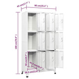Locker Cabinet with 9 Compartments Steel 35.4"x17.7"x70.9" Gray