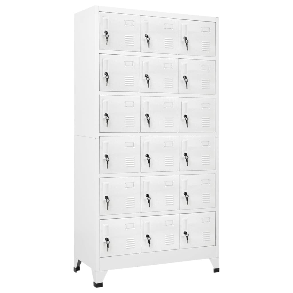 Locker Cabinet with 18 Compartments Metal 35.4"x15.7"x70.9